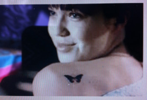 Mandy Moore's butterfly tattoo in 