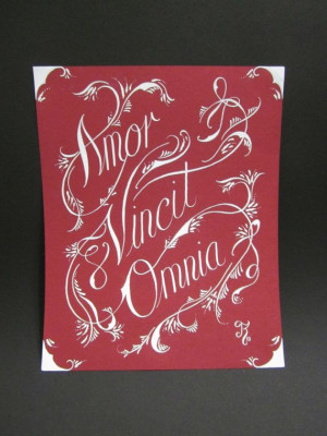 Amor Vincit Omnia - Love Conquers All - Hand-Drawn Calligraphy Art by ...