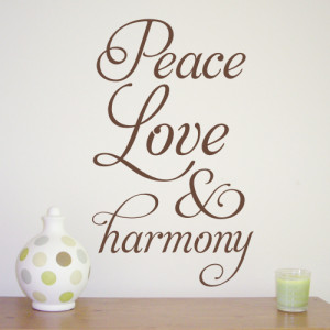 Peace Love & Harmony - wall sticker design - WA265X