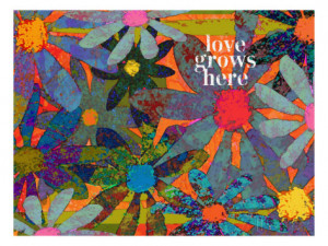 Hippie Garden Party - Love Grows Here Giclee Print