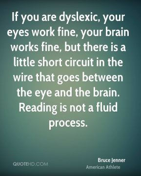 ... goes between the eye and the brain. Reading is not a fluid process