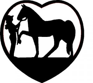 Cowgirl With Horse Heart Decal