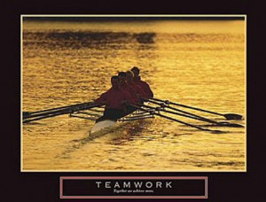 Teamwork Rowing Poster 1 28x22