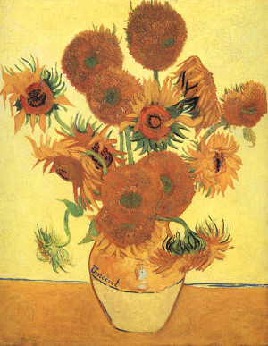 Painting Title: Sunflowers (Still Life: Vase with Fifteen Sunflowers ...
