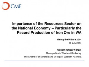 ... the national economy- particularly the record output of iron ore in WA
