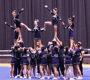 ... cheerleading squad captured first place at the mcca state cheerleading