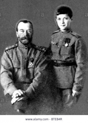 Stock Photo Emperor Nicholas II of Russia and his heir apparent