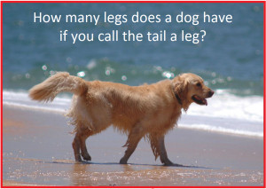 How many legs does a dog have if you call the tail a leg?