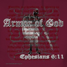 Burgundy Armor of God, Cool Christian T-Shirts Hoodies