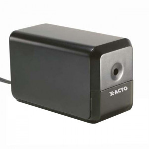 Electric pencil sharpener features compact styling that fits in ...