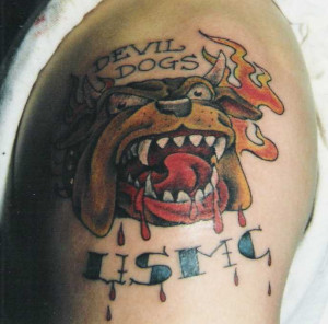 USMC Devil Dog Tattoo on Arm