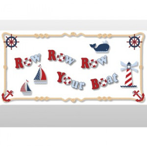 Home | Nautical Row Your Boat Vinyl Wall Sticker Quote Saying Decal