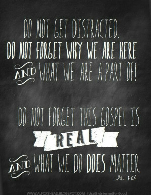 Do not get distracted