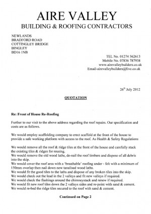 aire valley roofers quote page 2 aire valley roofers came