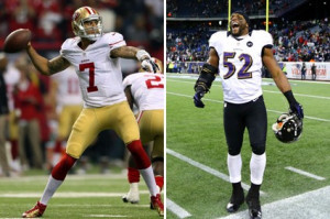 ... faith will win? The Niners' Colin Kaepernick or the Ravens Ray Lewis
