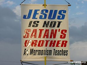 An Anti-Mormon poster at the 2004 Mesa Easter Pageant betrays its poor ...