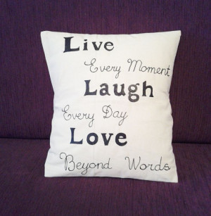 Hand painted quote pillowcase