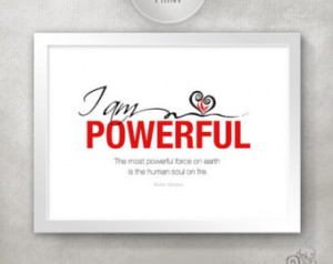 Recovery Courage Addiction / I AM POWERFUL Inspirational Quote Print ...