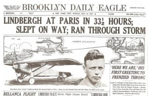Charles Lindbergh Flight Historic Newspaper