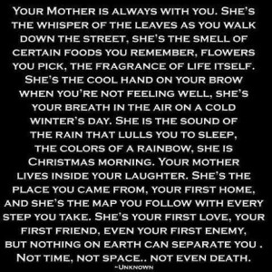lost my mother on November 11, 2013. I find this very moving and ...