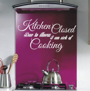 Kitchen closed funny kitchen wall art sticker quote 125