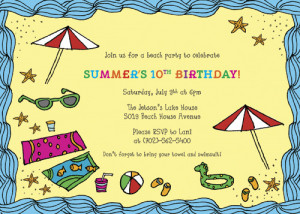 ... Invitations, Fun Beach Party Invitations, BBQ Pool Party Invitations
