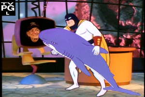 Space Ghost showing Willie Nelson 'Ol Kentucky Shark.