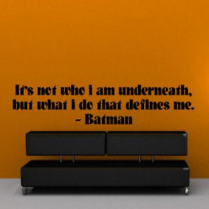 Batman Who I am What I Do Defines Me Quote Superheros DC Wall Sticker ...
