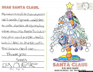 ... santa claus my name is danielle i am 6 years old i am in 1st grade and