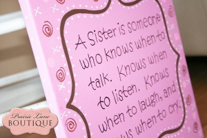 Sister quote on hand painted canvas in cherry by prairieboutique