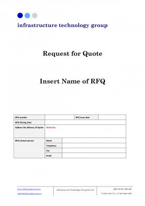 ... Template infrastructure technology group Request for Quote Insert Name