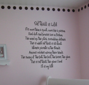 Softball Is Life Wall Decal