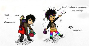 Magnus and Alec with Rainbow Pants! Well...Just Magnus :)