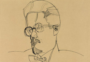 Detail from Wyndham Lewis (1882-1957) 'James Joyce', 1921. © By kind ...