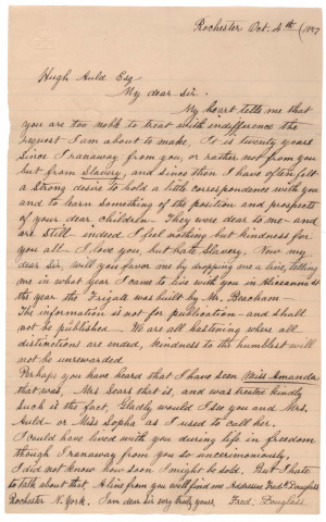 ... slavery”: Frederick Douglass to his former owner, Hugh Auld, 1857