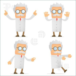 set of funny cartoon scientist medical theme funny crazy comics