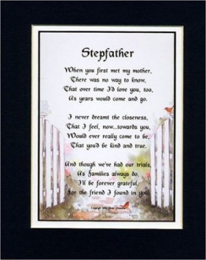 Amazon.com: Gift For A Stepfather. Touching 8x10 Poem, Double-matted ...