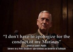 ... apologize for the conduct of my Marines.