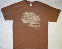 Shirt: Tree of Liberty Patriots Q uote by Thomas Jefferson, Brown ...