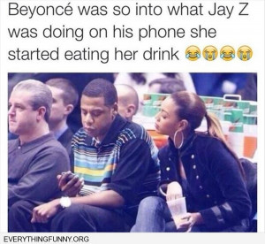 funny caption beyonce so interested in what jay z texting she is ...