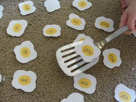 ... kids hunt for it and be the first to flip the word with their spatula