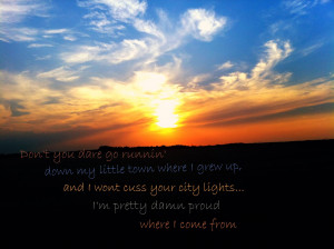 ... country quotes little town montgomery gentry country girl sunset