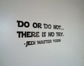 Star Wars Yoda Quote large wall decal. $37.00, via Etsy.