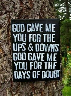 Outside wedding: hang cute country quotes from the trees. More