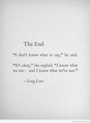 Lang Leav The end quote