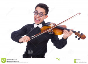 Funny Violin Player White