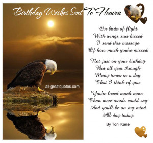 Birthday Wishes Sent To Heaven .. On birds of flight, with wings sun ...
