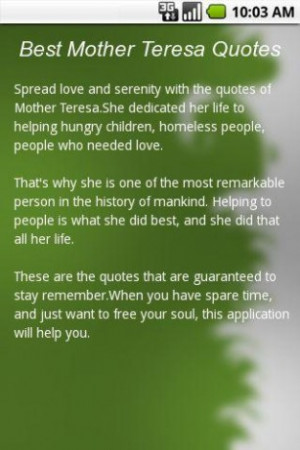 View bigger - Best Mother Teresa Quotes for Android screenshot
