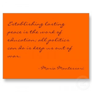 Maria Montessori Quote No. 3 Post Card
