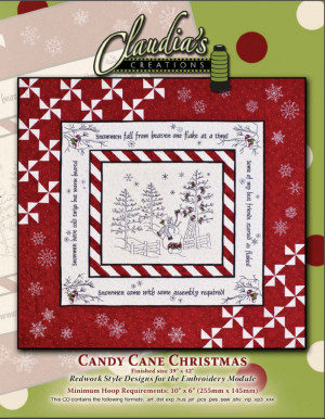 Candy Cane Christmas Embroidery Designs & Quilt Project by Claudia's ...